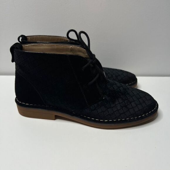 Hush Puppies Chukka Shoe Womens Size 10 Black Suede Velvet Lace Up Boots - Picture 1 of 10